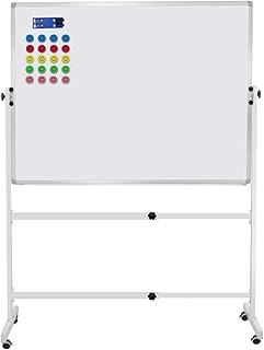 48 "x 36" dry white magnetic board dry on casters with adjustable height and angle, rotating white paintings for school, desk, house.. DIAYTAR NIGERIA brings online shopping to every Nigerian with affordable prices and reliable shipping.