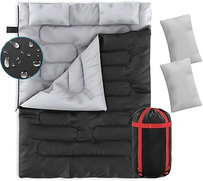 Luckyrao double sleeping bag for backpack, campsite or hiking - Queen size XL for 2 people, cold weather, waterproof sleeping bag for adults or adolescents, truck, tent or sleeping mattress (black).. DIAYTAR NIGERIA connects Nigerians with quality products at affordable prices, delivered in 5-8 days nationwide.
