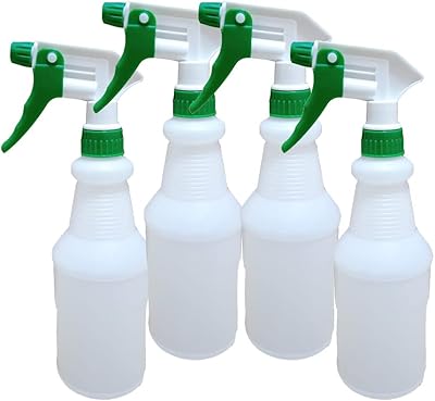 LACOT 750 ml (25oz) spray bottles with colored triggers, empty pulverizers rechargeable HDPE plastic for cleaning/gardening/salons, etc. Water bottles resistant to leaks, 4 rooms/package (green).. Forget the long lines — DIAYTAR Nigeria is always open for shopping.
