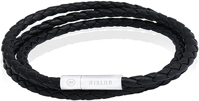 MO leather bracelet for men of reblore, black, 60 cm, leather.. DIAYTAR NIGERIA provides endless shopping possibilities with affordable prices and prompt delivery service.