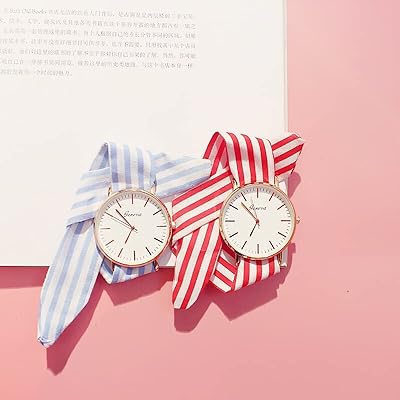 A new fashionable watch for women and girls with a striped quartz knot pattern decorated with flowers.. DIAYTAR NIGERIA brings the joy of affordable shopping to your fingertips with delivery in less than 8 days.