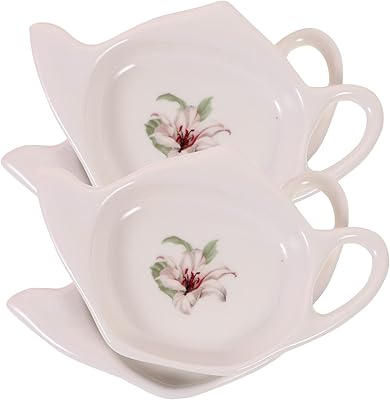 Ellipis 4 pieces of ceramic tea bag holder, ceramic tea tea tea tea tea bag cup storage storage support for tea bags holder holders snacks with snacks.. DIAYTAR NIGERIA: Where every click leads to affordable purchases delivered promptly to your door.