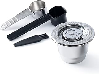 Reusable coffee capsules in stainless steel adapted to nespresso original Line capsules, metal rechargeable filter capsules for esputo compatible with Nespresso machines.. DIAYTAR NIGERIA: Nigeria's answer to affordable online shopping with reliable 5-8 day delivery guarantee.