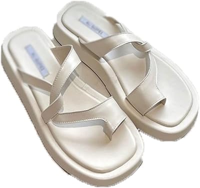 Kinoft Women's Sandals, Tongoles Tongs Shoes Sandals Woman Flat Woman With Slods For Ladies Floor Outdoor Shoes (Color: White, Size: 39).. DIAYTAR NIGERIA: Making online retail accessible to all with affordable nationwide shipping.