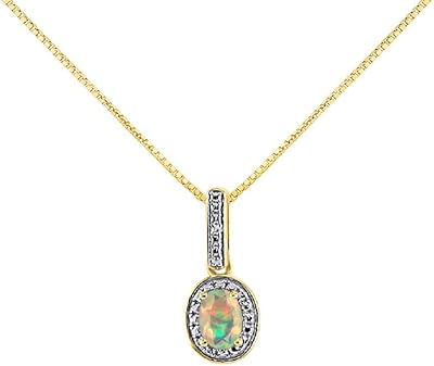Diamond and Opal African Gold Diamond and Ople Corative necklace with 18 \ "Golden Chain - October Birth Stone Stone Halo Designer.. DIAYTAR NIGERIA promises affordability and variety with every purchase, delivered in 5-8 days.