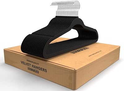 Organize your closet with 20 black velvet hangers - non -slip, robust and space -saving hangers for coats and costumes.. Experience the simplicity of DIAYTAR NIGERIA's extensive marketplace with delivery within 8 days.