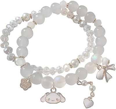 Set of bracelets of pearls in kawaii crystal pearls, bracelets of elastic cute cartoon pearls for girls and women, friendship jewelry, adjustable, crystal, crystal.. Shopping made simple with DIAYTAR NIGERIA's vast selection and budget-friendly nationwide delivery.