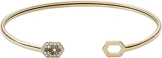 Fossil bracelet for women in stainless steel, without precious stones, gold, length: 61 mm x 50 mm, width: 6.3 mm - JF03862710, stainless steel, without precious stones.. Shop confidently with DIAYTAR NIGERIA, offering affordable prices and reliable delivery within a week.