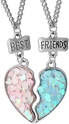 BFF friendship necklace for girls, matching necklaces for best friends, birthday and Christmas gifts for best friend, heart -shaped pendant for two, size s, glitter.. Be part of Nigeria’s most trusted online shopping experience — DIAYTAR Nigeria.