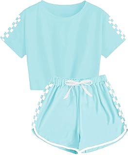 Summer sportswear set for children made up of a t-shirt and a checkered print shorts.. DIAYTAR NIGERIA brings the market to your fingertips with affordable prices and swift delivery services.