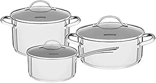 TRAMONTINA 6 -piece kitchen battery in stainless steel with UNA three -layer base.. Shop without boundaries at DIAYTAR NIGERIA, offering affordable products with convenient delivery times.