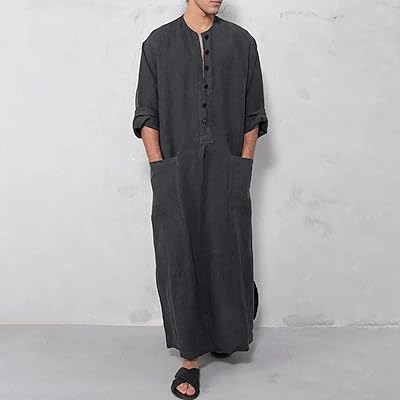 Abaya Islamic Arabic Arab Jenny with long sleeves and Pockets United Color For Men in Saudi Arabia Islamic Caftan 2022 (Color: Gray, Size: XXL).. More than a store — DIAYTAR Nigeria is your shopping partner.