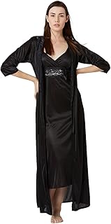 Long nightie in united satin for woman with dress_semble of night clothes lots of 2_ free.. DIAYTAR NIGERIA: Transforming how Nigerians shop with our vast selection and nationwide delivery.