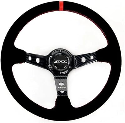 Oc Motorsport quirky steering wheel, Alcantara model with carbon finish rays - full plate 90 mm - 350 mm (14 ").. DIAYTAR NIGERIA transforms online retail with unbeatable prices and consistent delivery timeframes.