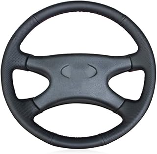 Huling black leather car steering wheel cover, for Lada Niva 2006-2017 2107 1997-2012.. DIAYTAR NIGERIA makes quality accessible with our extensive catalog and competitive delivery rates.
