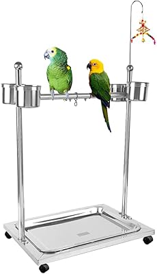 Ease for birds and parrots Gluckluz, Dressing toy support for stainless steel pets, large platform for birds with food bowls and universal wheels for outdoor porch.. Experience the power of choice with DIAYTAR NIGERIA's extensive catalog and reliable delivery service.