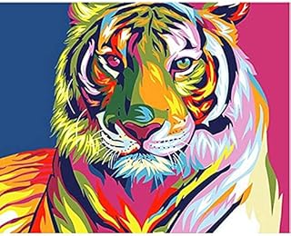A colorful acrylic wall paint with a frame with a tiger animal pattern that you can install yourself by numbers for the decoration of the house and the living room, size 40 x 50 cm.. Discover the perfect balance of price and convenience with DIAYTAR NIGERIA's nationwide e-commerce platform.