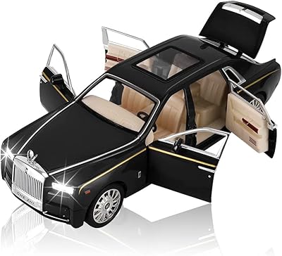 Rolls Royce Phantom's Rolls Metal Metal toy Car for children aged 3, 4, 5, 6 and 7 years old with sound and light, classic car door design, children's gift boys and girls (black).. Experience budget-friendly shopping at DIAYTAR NIGERIA, Nigeria's premier online marketplace with quick delivery.