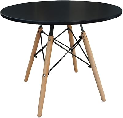 Modern coffee table Mahmayi | Round shape coffee table for living room, bedroom, balcony, easy to assemble, black.. DIAYTAR NIGERIA: Making quality products accessible to all Nigerians at affordable prices.