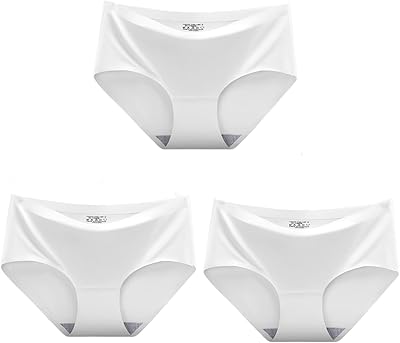 Lot of 3 slips in icy silk for women, crotch in pure cotton, without trace, a room, anti-lodge, plain color, medium, breathable, high elasticity, personal care, full coverage.. Everything you need is just a click away with DIAYTAR Nigeria — shop now and receive your order in days.