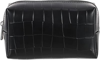 Rectangular cosmetics bag in mini -, black relief, black, travel accessories.. Your ultimate shopping destination, DIAYTAR NIGERIA combines extensive selection with affordable shipping.