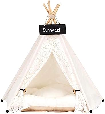 Tipi Tipi Pour Dog Pattern in removable lace and washable CGG for cats and dogs with pillow (size s).. Your favorite brands are just a click away on DIAYTAR Nigeria.