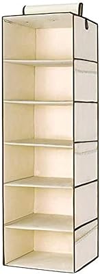 Bonita suspended wardrobe organizer with 6 shelves to organize clothes and shoes.. Order today, receive this week — shopping with DIAYTAR Nigeria is that simple.
