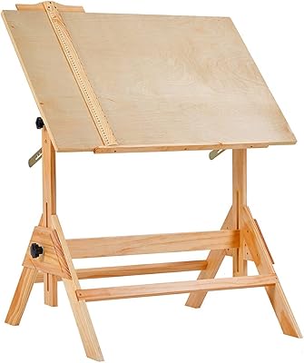 Miden wooden drawing table - Drawing desk with adjustable height with tilting tray for art works, graphic design, reading and writing, 36 inches.. Shop like never before with DIAYTAR NIGERIA's comprehensive marketplace and budget-friendly shipping.