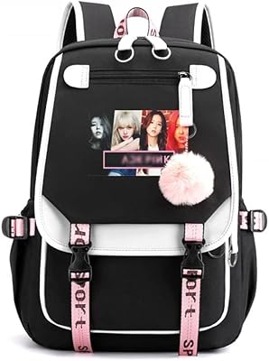 Goodrun Backpack Backpack with USB loading port, schoolbag for adolescents in black and pink lisa, Jisoo and Jennie print, Scholable Waterproof in black.. DIAYTAR NIGERIA: Your one-stop e-commerce destination with affordable prices and nationwide delivery in 5-8 days.