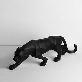 Modern geometric interior decoration figurines black leopard office animal sculpture for the house.. DIAYTAR NIGERIA: Where shopping is easy, prices are low, and delivery is just days away.