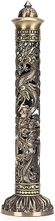 Brass incense burner Dragon Phoenix with ash recovery and 3 incense holes, Condéns cone in ancient bronze for the decoration of the house, from the office.. DIAYTAR NIGERIA makes luxury accessible with our affordable prices and dependable delivery service.