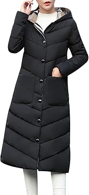 Long black jacket black down jacket for women, hot winter coat with long -sleeved hood.. Get access to thousands of affordable products only on DIAYTAR Nigeria.