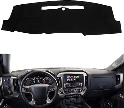 Custom dashboard cover for Chevy Silverado/GMC Sierra 1500 2014-2018, 2015-2019 Chevy Silverado/GMC Sierra 2500HD 3500HD, Dashboard cover without warning before (14-18, black) Y32.. Everyday deals, every category — only on DIAYTAR Nigeria.