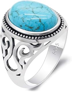 Ancient men's turquoise rings - Ancient Turquoise Turquoise Rings 925 Sterling Sterling - hollow rings for engagement festival, Sterling silver, turquoise.. DIAYTAR NIGERIA: Where shopping dreams come true with budget-friendly prices and nationwide shipping.