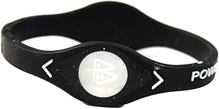 Large Power Balance Silicone Bracelet (black with white letters), silicone, without precious stones.. DIAYTAR NIGERIA: Where every purchase is affordable and delivery is always within a week.