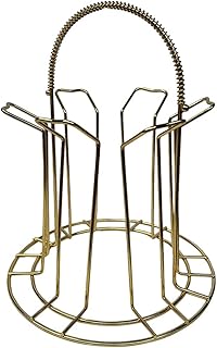 Giver holder, cup drainer with 6 hooks, metal cup holder with handle, round cup organizer for kitchen table and snack (B-Gold).. DIAYTAR NIGERIA: Where every Nigerian finds what they need at prices they can afford, delivered promptly.