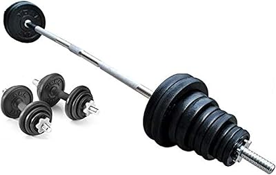 York - Bodybuilding bar with 2 dumbbells and weight game of 50 kg.. Your e-commerce hub for everything — DIAYTAR Nigeria has you covered.