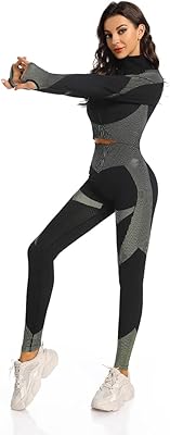 Set of two -room yoga clothes for women, long -sleeved and training leggings.. Experience retail therapy without the financial stress at DIAYTAR NIGERIA's affordable e-commerce platform.
