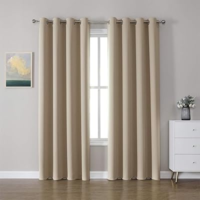 Occulting curtain of thermal insulation of a plain color Gzs in two rooms for bedroom and living room (beige, 140 x 240 cm).. DIAYTAR NIGERIA combines extensive product options with budget-friendly prices, delivered in 5-8 days.