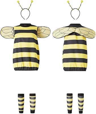 Halloween cosplay costume with yellow bee pattern for adults/children, 4 rooms, party accessories, hairstyle + striped shirt + wings + socks.. Looking for trendy fashion, home essentials, or electronics? DIAYTAR Nigeria has it all and delivers within days, not weeks.