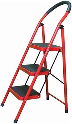Multifunctional folding house scale ECV in thickened and high resistance carbon steel for indoor use, climbing scale with 3 steps, red color.. DIAYTAR NIGERIA delivers value, variety, and convenience with our nationwide 5-8 day shipping.