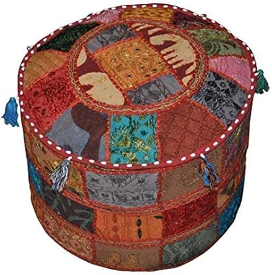 Indian footrest Ganesham for Hippie Style Style Decoration Pouf In Patchwork.. DIAYTAR NIGERIA puts thousands of products at your fingertips with affordable prices and delivery within a week.