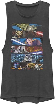 Star Wars Clone Wars Face Off Muscle Tank for women.. DIAYTAR NIGERIA provides endless shopping possibilities with affordable prices and prompt delivery service.