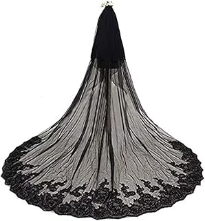 Alicebridal 2 Long Wedding Sailing Wedding For 3m Lace and Sequets Black Lace Voile.. DIAYTAR NIGERIA brings the market to your fingertips with affordable prices and swift delivery services.