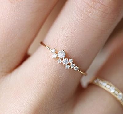 Simple 18 carat gold rings for adolescent girls, eternal wedding ring with transparent stem, diamond rings filled with 18 carat gold, stackable rings, trendy jewelry for women, gold plated.. Shop everything from A to Z on DIAYTAR Nigeria — delivered nationwide.