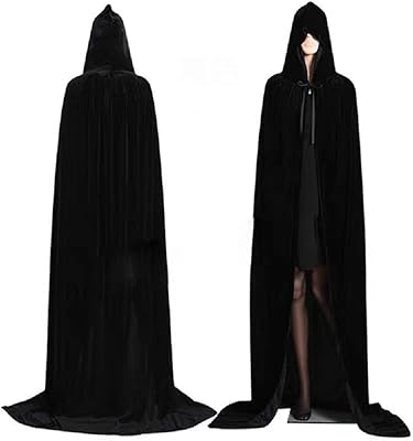 Full length hooded bathrobe black velvet of generic brands for Halloween, Christmas, costume party (170 cm).. Experience the convenience of online shopping with DIAYTAR NIGERIA's reliable 5-8 day delivery service.