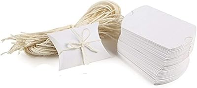 Set of 50 white kraft paper pillows for wedding, each size 9 "x 2.5" x 1 ".. Need it fast? DIAYTAR Nigeria ships in just 5 to 8 days nationwide.