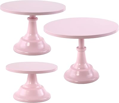 Lifefestival Lot of 3 round pink metal cake supports and presentation table for wedding, birthday, prenatal party, interior decoration.. Fast, easy, and affordable — that’s shopping the DIAYTAR Nigeria way.