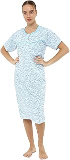 Cotton nightg in short -sleeved cotton and round neck for women of Modati online, blue color, L,.. Shop confidently with DIAYTAR NIGERIA, offering affordable prices and reliable delivery within a week.