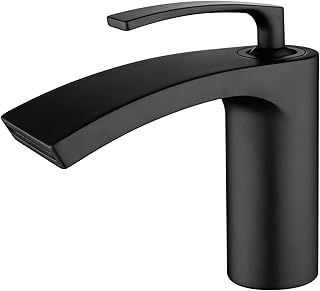 Brass cascade tap for fashionable bathroom sink, sink mixer with unique matt black handle with 2 60 cm pipes.. Your digital shopping destination, DIAYTAR NIGERIA combines variety with affordability and quick delivery.